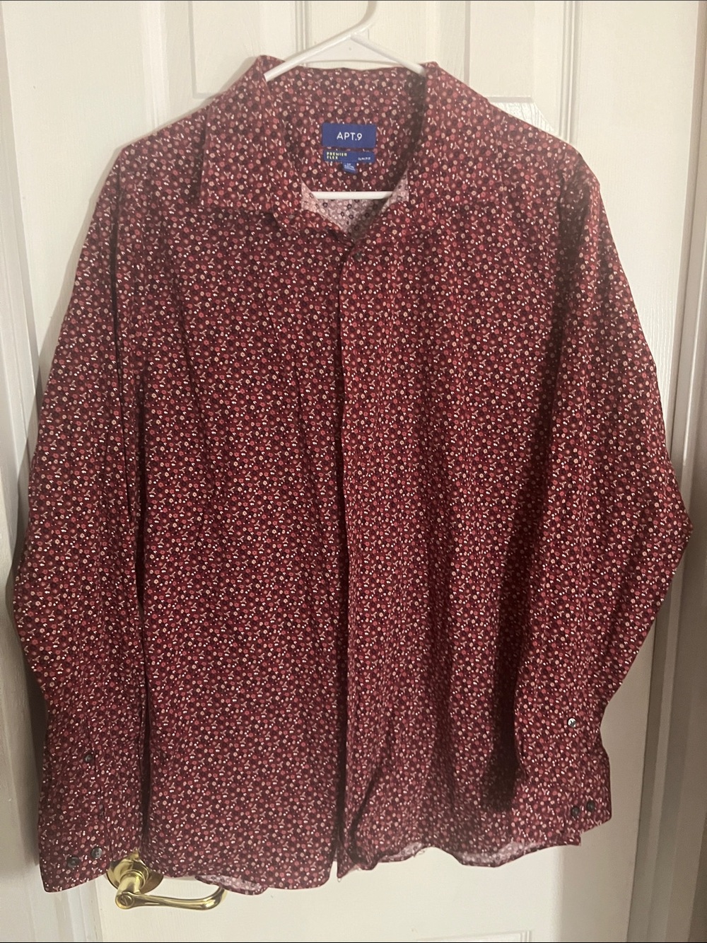 Apt. 9 Burgundy Micro Floral Button-Down Shirt